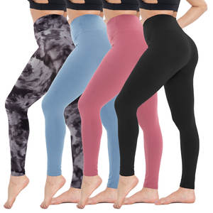 Wholesale Custom Logo 23 Colors High <b>Waisted</b> Workout Tights Pants Super Soft Stretchy Gym Fitness Leggings for Women - Product Image 1