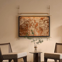 Cuadros y Arte Mural: Nueva Lámpara Colgante LED 3D de Paisaje Chino con Varilla Metálica y Tinta Lavable, Ideal para Estudio u Hotel, Tamaño Grande Personalizable