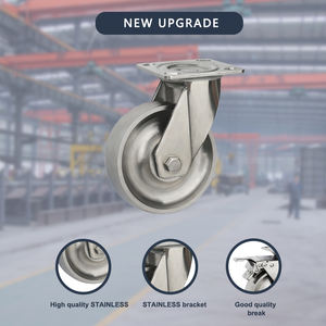 Schwenk rad 8 Zoll Plattform Anhänger Solid Shopping Trolley Edelstahl Hitze beständigkeit Hoch leistungs rollen Räder - Product Image 6