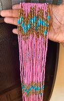 Bijou de Ventre Chaîne de Taille Bohème Femme Plage en Corde de Coton à Nouer, Perles Colorées en Verre, Cristal, Riz et Pierres Naturelles
