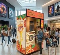 Machine à jus d'orange NAUGHTY DOG élégante, grande capacité, écran tactile 21,6 pouces, fonction de nettoyage automatique, code QR, livraison directe du fabricant