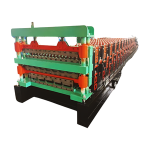 เครื่องขึ้นรูปม้วนรุ่นที่แตกต่างกันสามชั้นเครื่องทําแผ่นหลังคาลูกฟูกและ Ibr เคลือบเครื่องตัดเหล็กโลหะ - Product Image 1