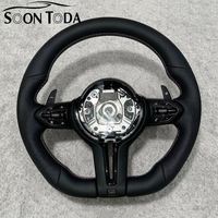 Volant de voiture en cuir véritable avec vibration chauffante, modèle OEM M Sport, pour BMW M340i F30 F11 F80 F10 F90 F30 M3 M6 M5
