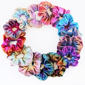 Set di Elastici per <span class=keywords><strong>Capelli</strong></span> Metallizzati Olografici Arcobaleno, 16 Colori Iridescenti in Velluto per Donne e Ragazze, Regalo per Feste - Product Image 1