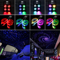 Kit de plafonnier Twinkle Starlight à 4 ports avec télécommande APP, LED en alliage d'aluminium, fibre optique, pour voiture et maison, IP44, CRI90, dimmable