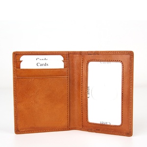 High Quality Genuine Leather Small Wallet Business Credit Name Card Holder Money Clip - Product Image 5