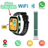 Reloj Inteligente Android Verde que Brilla en la Oscuridad GPS Único para Niños con WhatsApp Correa de Liberación Rápida Dispositivo Portátil para Adolescentes