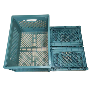 600*400 hot sale reusable virgin pp stacking storage folding collapsible plastic foldable vegetable crate for agriculture fruits