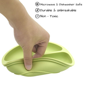 Lavabile in lavastoviglie bambini alimentazione indipendente <span class=keywords><strong>primo</strong></span> stadio piatto di alimentazione per bambini in Silicone unico dividere Set di ciotole per bambini antiscivolo - Product Image 5