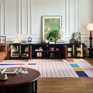 Mueble de TV Modular Plegable de Madera Sólida, Estilo Moderno de Mediados de Siglo, Personalizable, Centro de Entretenimiento, Decoración para Sala de Estar - Product Image 2