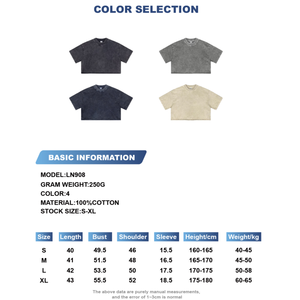 Nouveauté impression personnalisée coton Vintage perdre du corps haut court t-shirts femmes lavé brossé recadrée t-shirt - Product Image 6