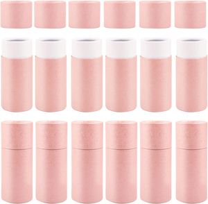 หลอดกระดาษคราฟท์สีชมพูเปล่า กล่องกระดาษคราฟท์ทรงกลม ภาชนะบรรจุภัณฑ์กระดาษแข็ง หลอดใส่ขวดน้ำมันหอมระเหยสำหรับบรรจุภัณฑ์ชาและกาแฟ - Product Image 1