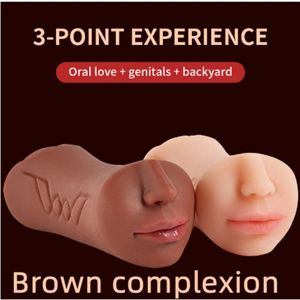 Tarwekleur Realistische Orale Masturbatie Cup Geurloze Elastische Seks Poppen Vliegtuig Speelgoed Voor Mannen Diepe Keel Functie - Product Image 3