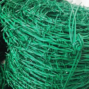 <b>PVC</b> Coated Barbed Iron Wire, Anti-Rust Plastic Coated Barbed Wire <b>Roll</b> for Farm Boundary Isolation - Product Image 5