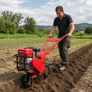 Mini cultivadora multifuncional a gasolina, máquina para abrir surcos, para uso agrícola en tierras de cultivo. - Product Image 1