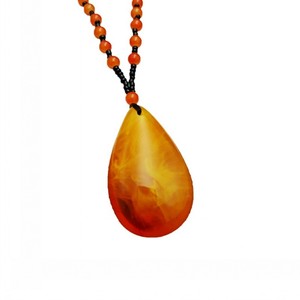 Collana Lunga in Resina Imitazione Anticata YL con Ciondolo Minimalista e Catena in Bambù, Regalo Festa della Mamma - Product Image 5