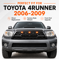 Grille de calandre en nid d'abeille avec logo LED et 3 feux de positionnement LED ambre pour Toyota 4Runner 2006-2009 - Accessoires auto