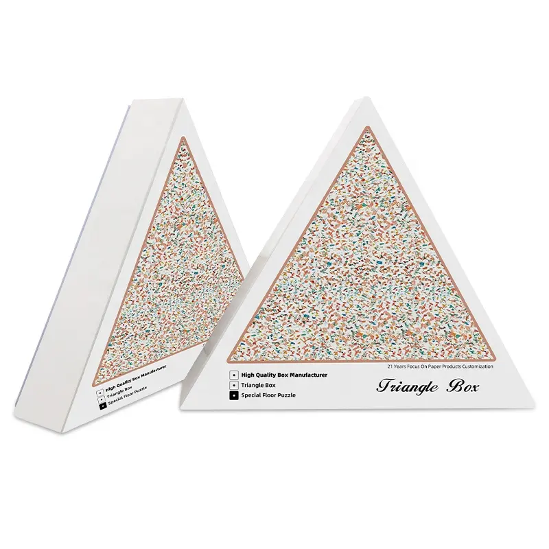 Prix d'usine Flip Top Triangle Boîte de papier Puzzle personnalisé Emballage de luxe Boîte-cadeau