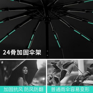 Parapluie pliant automatique 24 baleines, structure en fer, ouverture automatique par bouton, protection solaire, idéal pour les voyages, cadeau d'affaires, personnalisation publicitaire - Product Image 5