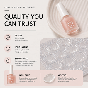 Lot de 32 faux ongles nude marron ombré à presser, longueur moyenne, forme amande, finition brillante, dégradé, en ABS souple, réutilisables, OEM ODM - Product Image 3