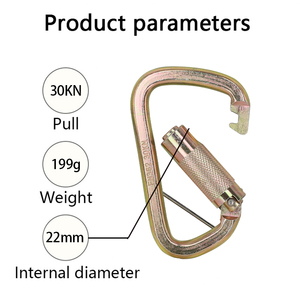 Jensan tùy chỉnh D hình thép Carabiner móc chất lượng cao nhiệm vụ nặng nề 30kn mùa thu bảo vệ - Product Image 6