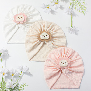 Neue süße weiche Baby mütze einfarbig Komfortable wind dichte Baby Fontanelle Schutz hut Kinder zubehör - Product Image 1
