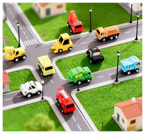 Casa de muñecas, decoración del hogar, Color rojo, teléfono, casa de <span class=keywords><strong>correo</strong></span>, camión de basura, camión de bomberos, Taxi, autobús, coche, resina, figuras 3D, juguetes para niños - Product Image 2