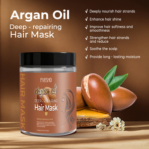 <span class=keywords><strong>Masque</strong></span> capillaire réparateur en profondeur à l'huile d'argan <span class=keywords><strong>pour</strong></span> <span class=keywords><strong>cheveux</strong></span> secs et abîmés, hydratant, adoucissant, anti-frisottis, lissant, nourrissant, traitement OEM ODM - Product Image 1
