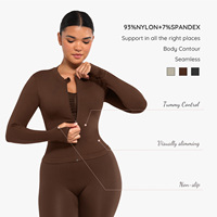 Conjunto Deportivo De Talla Grande De 3 Piezas Con Chaqueta Para Yoga Sin Costuras Para Gimnasio Y Fitness Realzador De Cadera Para Mujer