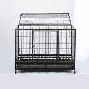 सभी आकार भारी शुल्क धातु कुत्ते क्रट लक्जरी छोटे पालतू पिंजरे दो दरवाजे टिकाऊ तार हटाने योग्य पहियों स्टील प्लास्टिक वाहक पशु - Product Image 4