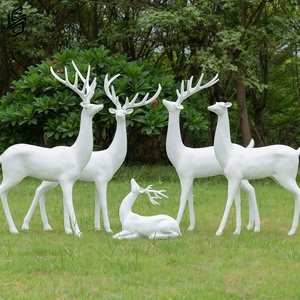 Escultura de Arte Animal de Ciervo con Manchas Blancas de Resina Hecha a Mano, Tamaño Real, para Decoración de Exteriores, Salón, Hotel, Jardín - Product Image 6