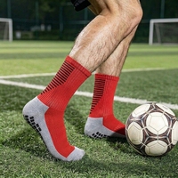 Chaussettes de football pour enfants en stock, faible MOQ, respirantes, tricotées, montantes, avec grip antidérapant en silicone pour jeunes