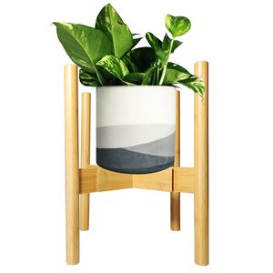 Support à plantes en bambou naturel <span class=keywords><strong>de</strong></span> style mid-century, largeur réglable, pour salon, convient aux pots <span class=keywords><strong>de</strong></span> plantes <span class=keywords><strong>de</strong></span> 8 à 12 pouces - Product Image 3