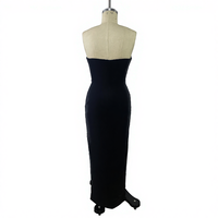 Schwarzes Sexy Schlankes Pailletten-Abendkleid Langes Partykleid Club-Nacht-Lederkleid Luxuriöse Natürliche Taille Quadratisch Antistatisch Atmungsaktiv für Winter