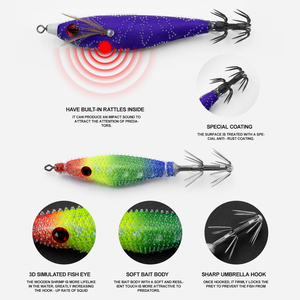 2025 nouvelle peau douce <span class=keywords><strong>Mini</strong></span> calmar lumineux gabarit appâts de pêche bois crevettes leurres de pêche avec <span class=keywords><strong>crochet</strong></span> parapluie pour poulpe d'eau salée EGI - Product Image 3