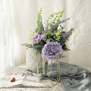 Ramo de lavanda artificial Camellia, arreglo floral morado para decoración de bodas y hogar CF01037 - Product Image 2