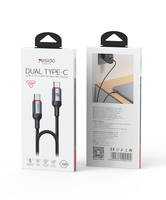 Kabel Data Pengisian Cepat CA185 1.2 Meter 240W Tipe-C ke Tipe-C dengan Selubung Nilon untuk Earphone dengan Transfer Data USB2.0