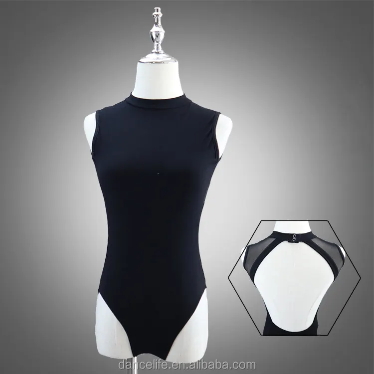 A2050 लाइक्रा leotards थोक महिलाओं मॉक गर्दन जाल स्पैन्डेक्स बिना आस्तीन तेंदुआ