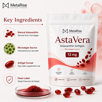 Capsules de softgel d'astaxanthine à marque privée OEM, complément alimentaire antioxydant à base de microalgues, 120 unités pour adultes