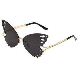 Gafas de Sol Personalizadas con Logotipo, Moda 2025, Sin Montura, Estilo Punk, Protección UV400, Montura de Mariposa, Metálicas, para Mujer - Product Image 1