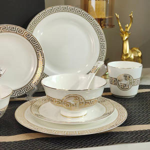 Service de table en porcelaine de luxe en os de Chine blanc, 10 pièces, assiettes et bols, vente en gros, pour cadeaux promotionnels - Product Image 3
