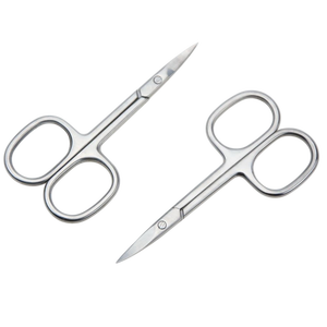 Ciseaux en acier inoxydable poli miroir à pointe incurvée pour les poils des sourcils, du nez et la couture, <span class=keywords><strong>tondeuse</strong></span> à poils du nez pour hommes - Product Image 1