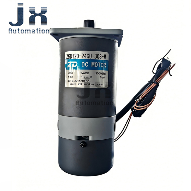 120W 24V Right Angle Solid Shaft DC Brush Brake Motor Z5D120-24GU-30S-M+5GU90RT