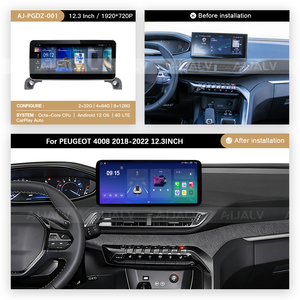 Aijia Factory pour <span class=keywords><strong>PEUGEOT</strong></span> 4008 5008 2018-2022 Noir Mat 12,3 pouces Cadre d'autoradio Android pour voiture Câblage Canbus <span class=keywords><strong>Garage</strong></span> Double DIN - Product Image 2
