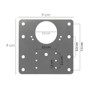 Piastre di Riparazione per Cerniera a Tazza 9x9 cm. 1 pezzo - Product Image 2