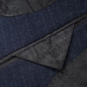 Costume d'affaires décontracté pour homme, gris foncé rayé, anti-décoloration, double boutonnage, <span class=keywords><strong>ensemble</strong></span> 2 pièces, vente en gros - Product Image 4