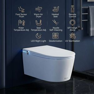 Inodoro Inteligente Suspendido con <span class=keywords><strong>Cisterna</strong></span> Oculta, Doble Descarga, Tanque <span class=keywords><strong>WC</strong></span>, Inodoro Inteligente con Descarga Electrónica y Asiento Automático - Product Image 2