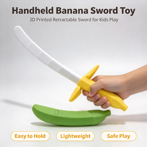 Épée banane rétractable avec lame courbée et fourreau, jouet léger imprimé en 3D, portable, pour collection et décoration de bureau - Product Image 1