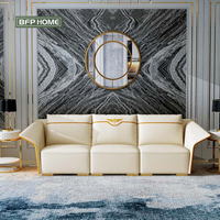 Canapé Orange de Style moderne de luxe, design de canapés en cuir véritable, meubles de salon simple