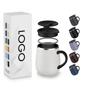 Custom Logo Sublimation Eco Reusable Iced Cold Thermal Vacuum Double Wall Insulated Stainless Steel tea Coffee Cup Mugs With Lid